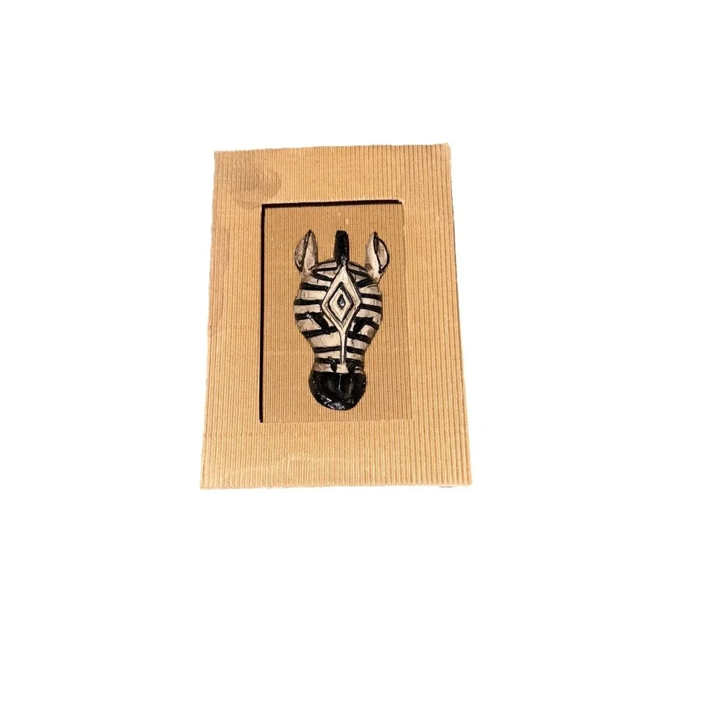 Vintage Framed Zebra Tribal Mask 8.5 x 6.75